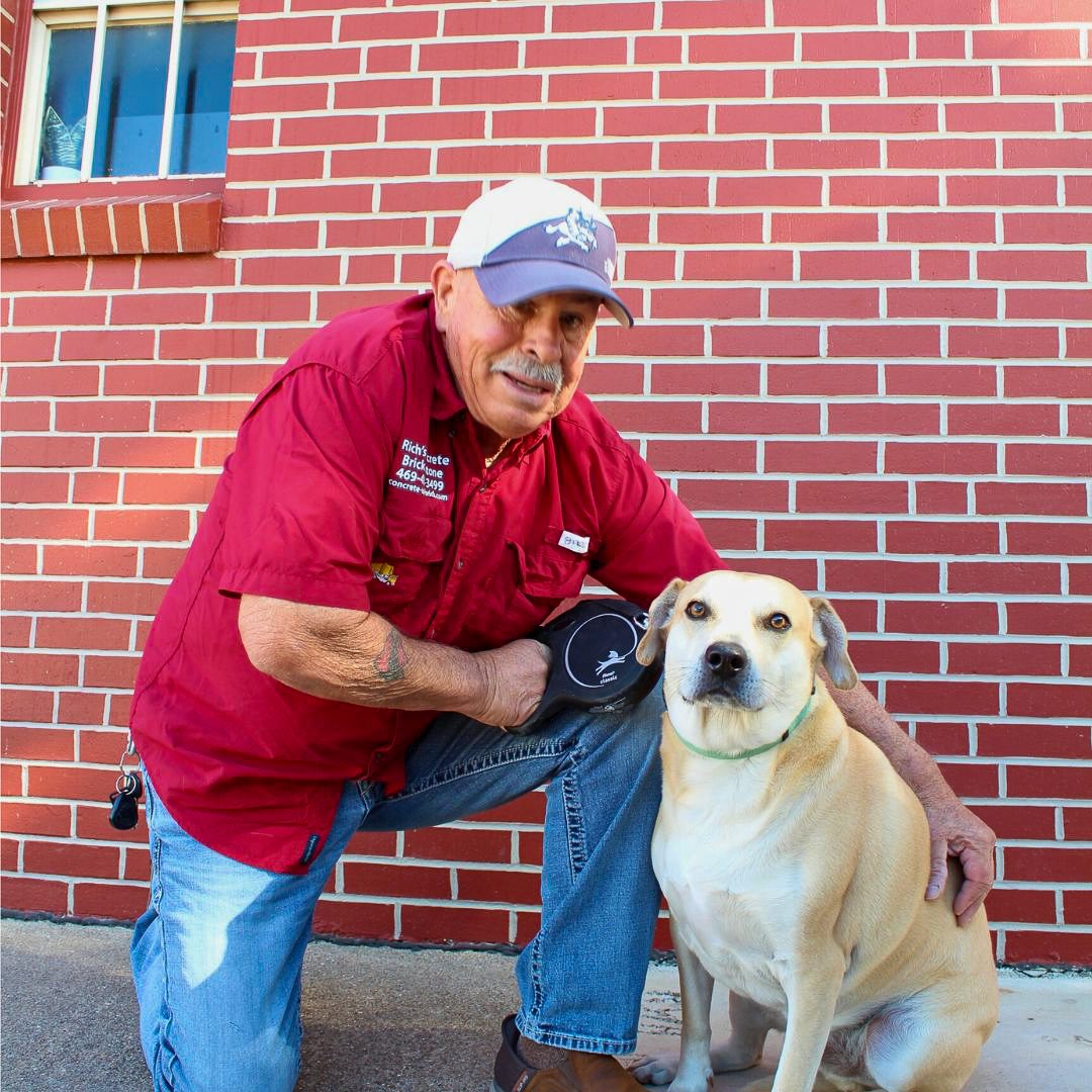owner richard garrett and dog peewee